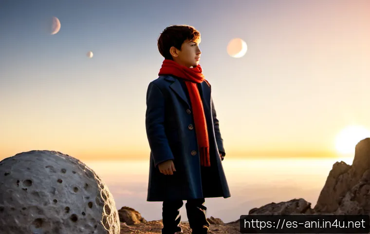 Home 13 리틀 프린스 The Little Prince 리틀 프린스의 원작 재해석 - Photorealistic cinematic reinterpretation of a timeless philosophical fable, a thoughtful young boy ...